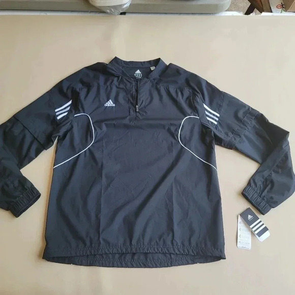NWT Nike Zip Neck Jacket Pullover Black White Convertible Mens Cape Sz L